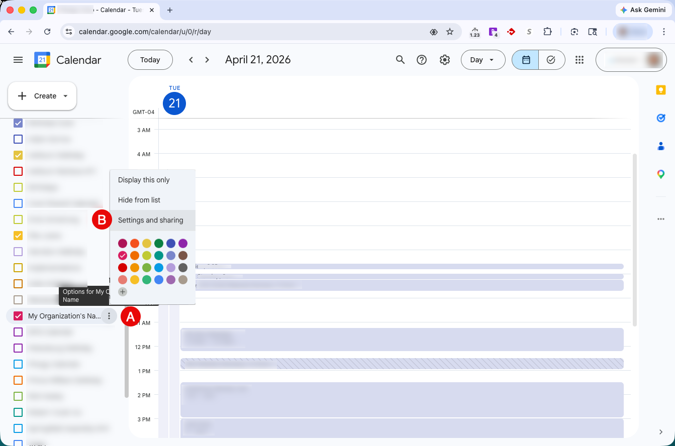 Create Google Calendar.