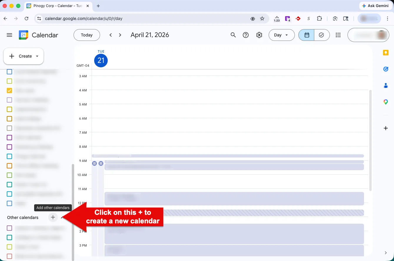 Create Google Calendar.